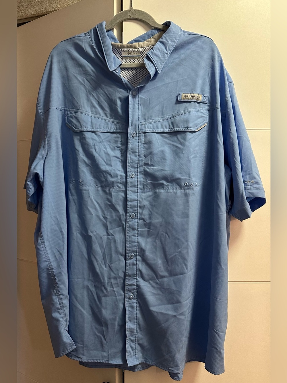 Columbia Men's Blue Short Sleeve Fishing Shirt PFG Omni-Shade Size 3X NWOT